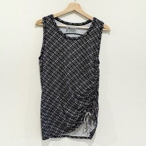 Athleta Black White with Side Cinch Scrunch Tank Size M